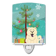 Load image into Gallery viewer, Merry Christmas Tree Chow Chow White Ceramic Night Light BB4265CNL