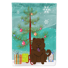 Load image into Gallery viewer, Merry Christmas Tree Chow Chow Chocolate Flag Canvas House Size BB4266CHF