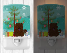 Load image into Gallery viewer, Merry Christmas Tree Chow Chow Chocolate Ceramic Night Light BB4266CNL