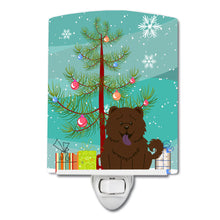 Load image into Gallery viewer, Merry Christmas Tree Chow Chow Chocolate Ceramic Night Light BB4266CNL