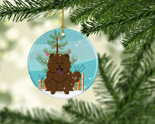 Load image into Gallery viewer, Merry Christmas Tree Chow Chow Chocolate Ornament - Round Ceramic Ornament – Artist-Designed Keepsake Decoration BB4266CO1