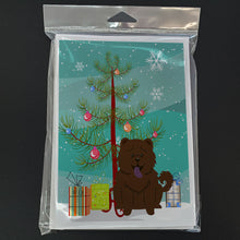 Load image into Gallery viewer, Merry Christmas Tree Chow Chow Chocolate Greeting Cards Pack of 8
