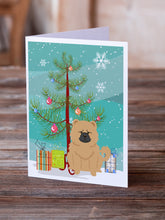 Load image into Gallery viewer, Merry Christmas Tree Chow Chow Cream Greeting Cards Pack of 8