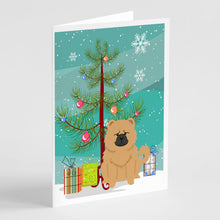 Load image into Gallery viewer, Merry Christmas Tree Chow Chow Cream Greeting Cards Pack of 8