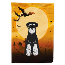 Load image into Gallery viewer, Halloween Standard Schnauzer Salt and Pepper Flag Canvas House Size BB4299CHF