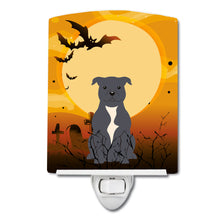 Load image into Gallery viewer, Halloween Staffordshire Bull Terrier Blue Ceramic Night Light BB4312CNL