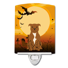 Load image into Gallery viewer, Halloween Staffordshire Bull Terrier Brown Ceramic Night Light BB4313CNL