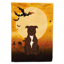 Load image into Gallery viewer, Halloween Staffordshire Bull Terrier Chocolate Flag Canvas House Size BB4314CHF