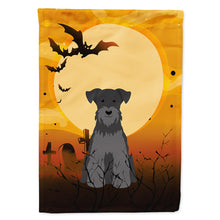 Load image into Gallery viewer, Halloween Miniature Schanuzer Black Flag Canvas House Size BB4317CHF