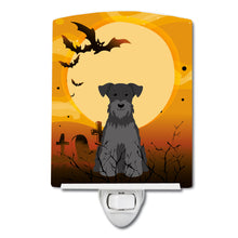 Load image into Gallery viewer, Halloween Miniature Schanuzer Black Ceramic Night Light BB4317CNL