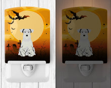Load image into Gallery viewer, Halloween Miniature Schanuzer White Ceramic Night Light BB4319CNL