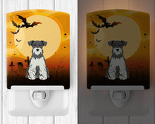 Load image into Gallery viewer, Halloween Miniature Schanuzer Salt and Pepper Ceramic Night Light BB4320CNL
