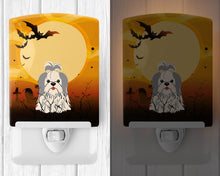 Load image into Gallery viewer, Halloween Shih Tzu Silver White Ceramic Night Light BB4351CNL