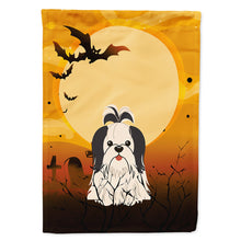 Load image into Gallery viewer, Halloween Shih Tzu Black White Flag Canvas House Size BB4354CHF