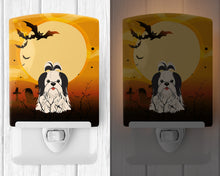 Load image into Gallery viewer, Halloween Shih Tzu Black White Ceramic Night Light BB4354CNL