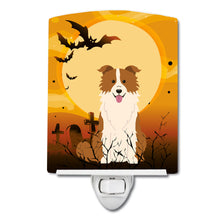 Load image into Gallery viewer, Halloween Border Collie Red White Ceramic Night Light BB4385CNL