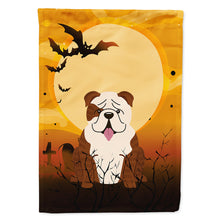Load image into Gallery viewer, Halloween English Bulldog Brindle White Flag Canvas House Size BB4387CHF