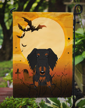Load image into Gallery viewer, Halloween Wire Haired Dachshund Black Tan Garden Flag - Outdoor Decorative Yard Flag BB4393GF