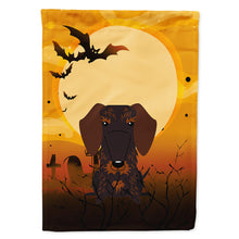 Load image into Gallery viewer, Halloween Wire Haired Dachshund Chocolate Flag Canvas House Size BB4395CHF