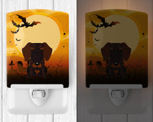 Load image into Gallery viewer, Halloween Wire Haired Dachshund Chocolate Ceramic Night Light BB4395CNL