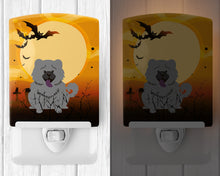 Load image into Gallery viewer, Halloween Chow Chow Blue Ceramic Night Light BB4405CNL