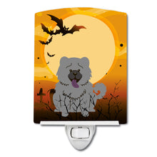 Load image into Gallery viewer, Halloween Chow Chow Blue Ceramic Night Light BB4405CNL