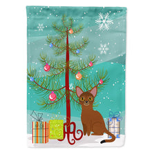 Load image into Gallery viewer, Abyssinian Cat Merry Christmas Tree Flag Canvas House Size BB4411CHF