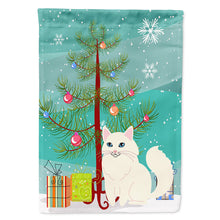Load image into Gallery viewer, Turkish Angora Cat Merry Christmas Tree Flag Canvas House Size BB4413CHF