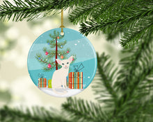 Load image into Gallery viewer, Foreign White Cat Merry Christmas Tree Ornament - Round Ceramic Ornament – Artist-Designed Keepsake Decoration BB4420CO1