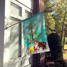 Load image into Gallery viewer, Manx Cat Merry Christmas Tree Flag Canvas House Size BB4424CHF