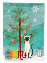 Load image into Gallery viewer, Siamese Cat Merry Christmas Tree Flag Canvas House Size BB4429CHF