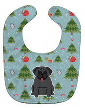 Load image into Gallery viewer, Christmas Pug Black Baby Bib BB4666BIB