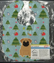 Load image into Gallery viewer, Christmas Pug Brown Baby Bib BB4667BIB