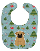 Load image into Gallery viewer, Christmas Pug Brown Baby Bib BB4667BIB