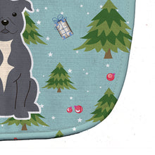 Load image into Gallery viewer, Christmas Staffordshire Bull Terrier Blue Baby Bib BB4706BIB
