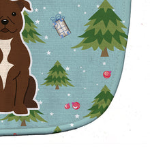 Load image into Gallery viewer, Christmas Staffordshire Bull Terrier Chocolate Baby Bib BB4708BIB