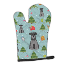 Load image into Gallery viewer, Christmas Miniature Schanuzer Black Silver Oven Mitt BB4712OVMT