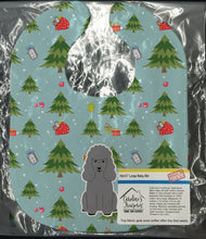 Load image into Gallery viewer, Christmas Poodle Silver Baby Bib BB4728BIB