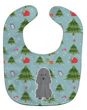 Load image into Gallery viewer, Christmas Poodle Silver Baby Bib BB4728BIB