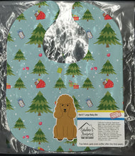Load image into Gallery viewer, Christmas Poodle Tan Baby Bib BB4729BIB