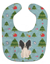 Load image into Gallery viewer, Christmas Papillon Black White Baby Bib BB4736BIB