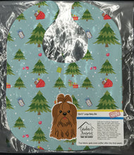 Load image into Gallery viewer, Christmas Shih Tzu Silver Chocolate Baby Bib BB4746BIB