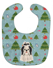 Load image into Gallery viewer, Christmas Shih Tzu Black White Baby Bib BB4748BIB