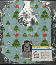 Load image into Gallery viewer, Christmas Shih Tzu Black Silver Baby Bib BB4749BIB