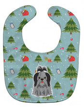 Load image into Gallery viewer, Christmas Shih Tzu Black Silver Baby Bib BB4749BIB