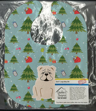 Load image into Gallery viewer, Christmas English Bulldog White Baby Bib BB4783BIB