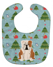Load image into Gallery viewer, Christmas English Bulldog Fawn White Baby Bib BB4785BIB