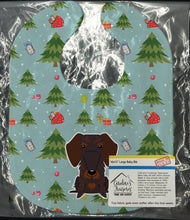 Load image into Gallery viewer, Christmas Wire Haired Dachshund Chocolate Baby Bib BB4789BIB