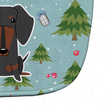 Load image into Gallery viewer, Christmas Dachshund Black Tan Baby Bib BB4792BIB