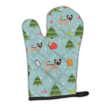 Load image into Gallery viewer, Christmas Longhair Black Tan Chihuahua Oven Mitt BB4923OVMT